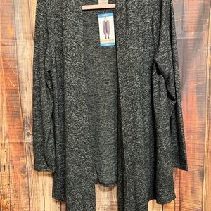 Philosophy Open-Front Heather Charcoal Gray Women's Cardigan